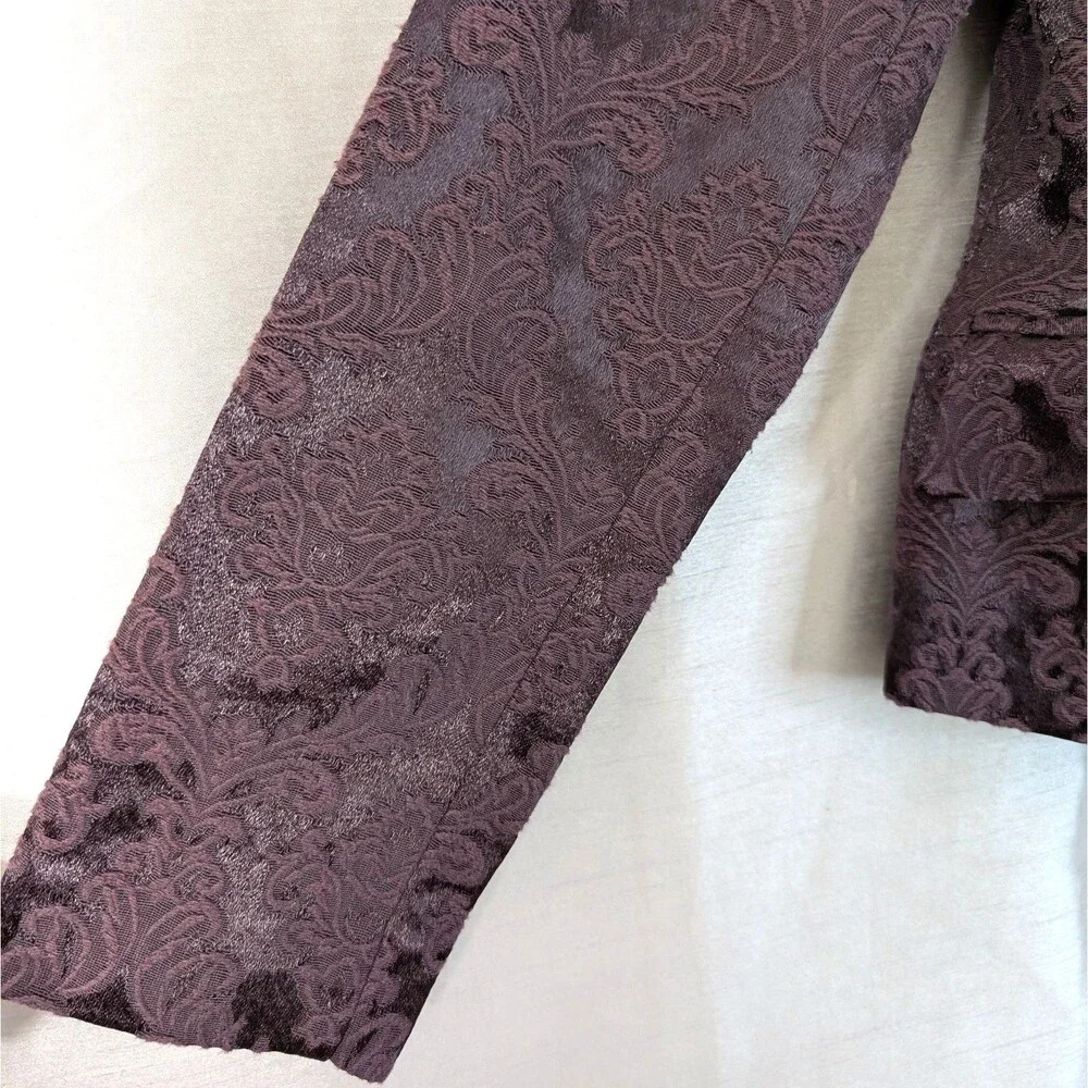 Apostrophe Women's Size 4 Brocade Satin Blazer Purple Whimsygoth Day to Evening - Picture 13 of 16